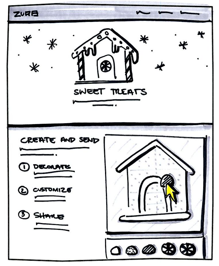 sketch of gingerbread site